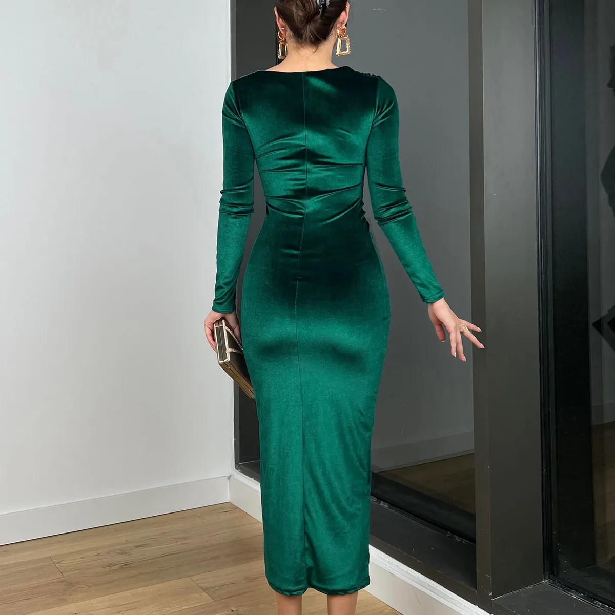 ARMA TU LOOK - VESTIDO ANASTASIA LARGO DRAPEADO TERCIOPELO