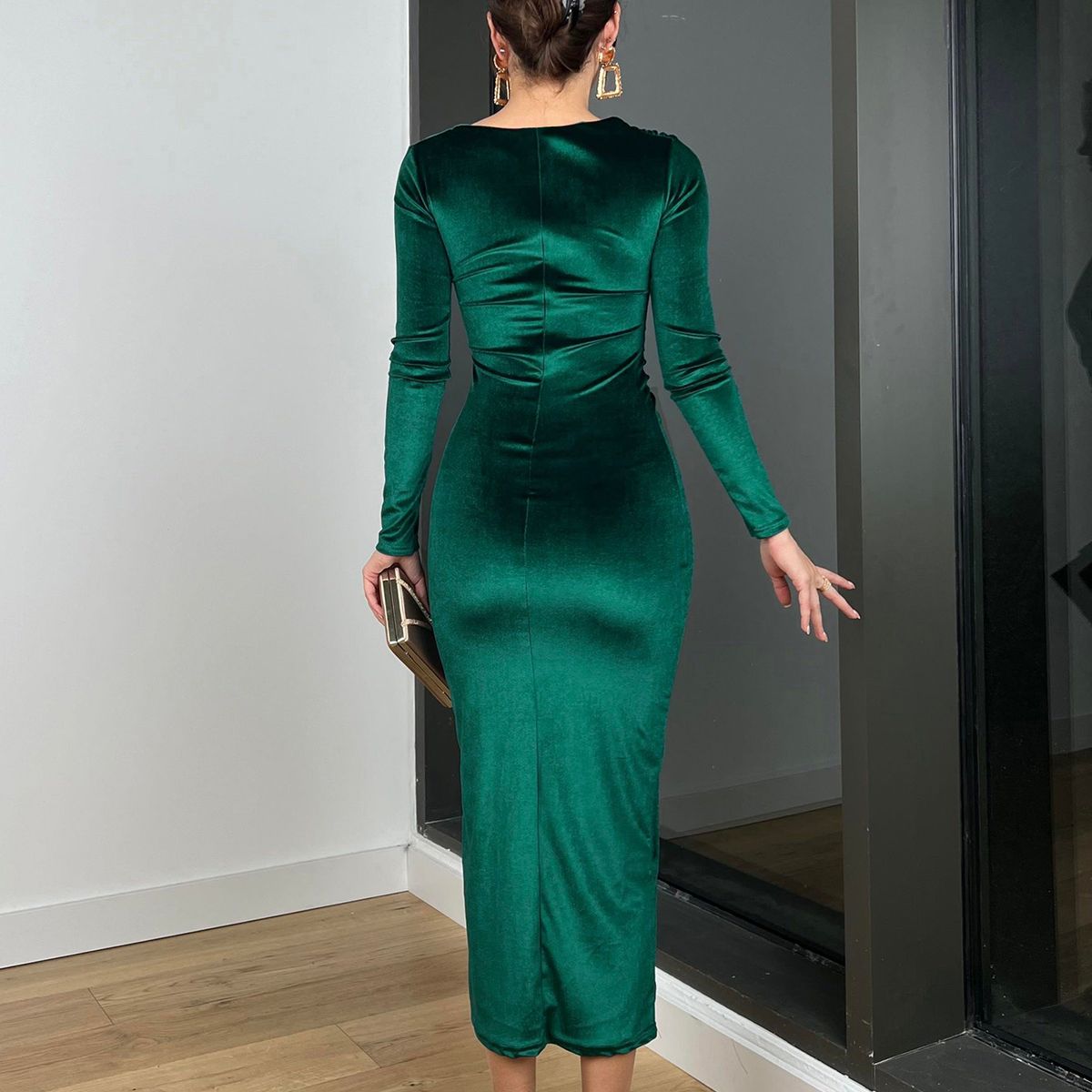 ARMA TU LOOK - VESTIDO ANASTASIA LARGO DRAPEADO TERCIOPELO