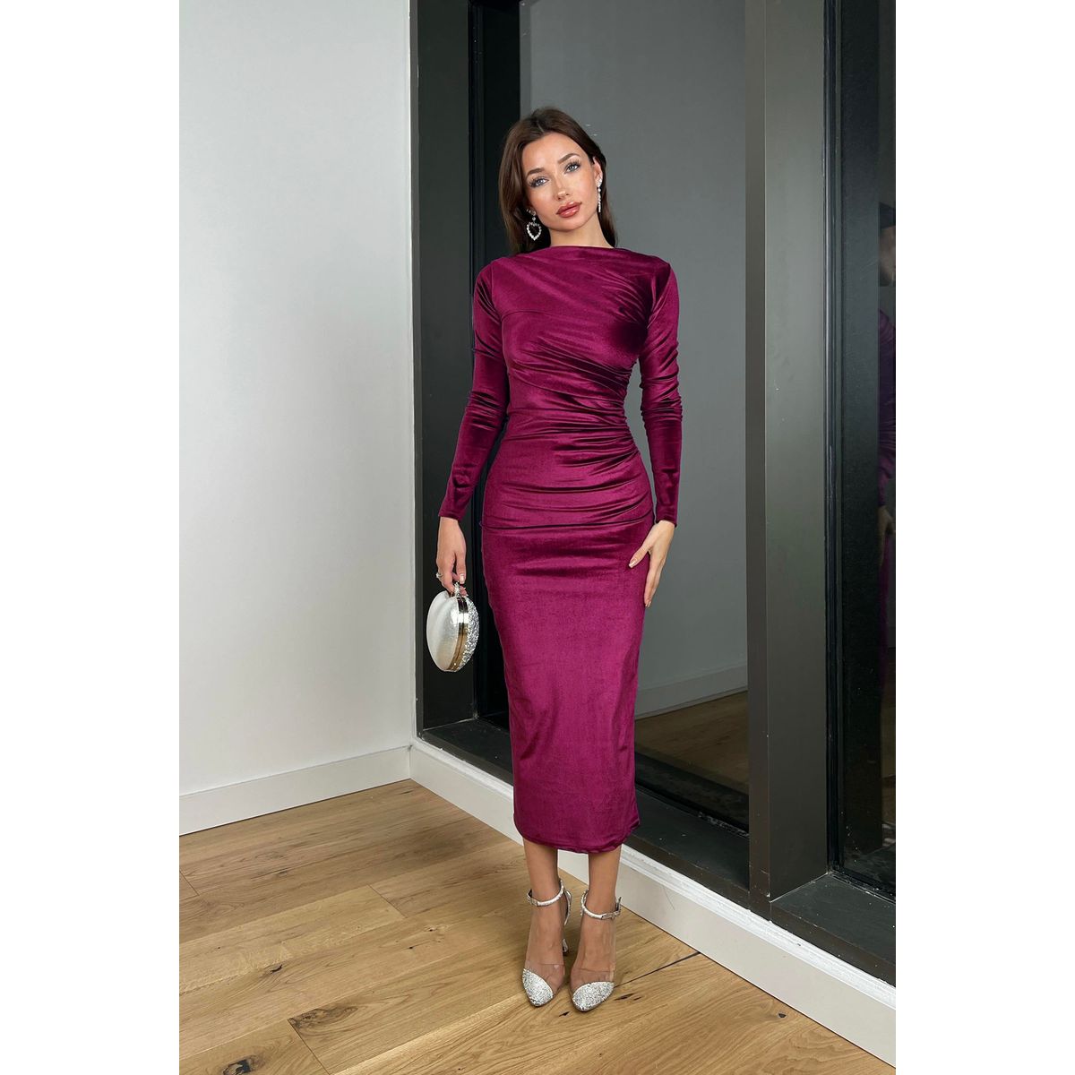 ARMA TU LOOK - VESTIDO ANASTASIA LARGO DRAPEADO TERCIOPELO