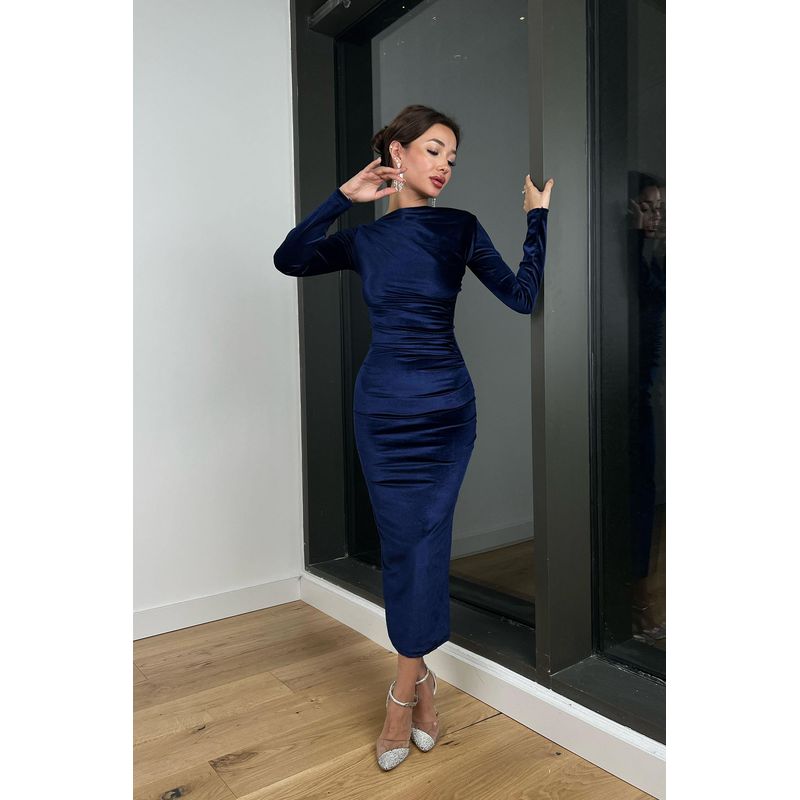 ARMA TU LOOK - VESTIDO ANASTASIA LARGO DRAPEADO TERCIOPELO