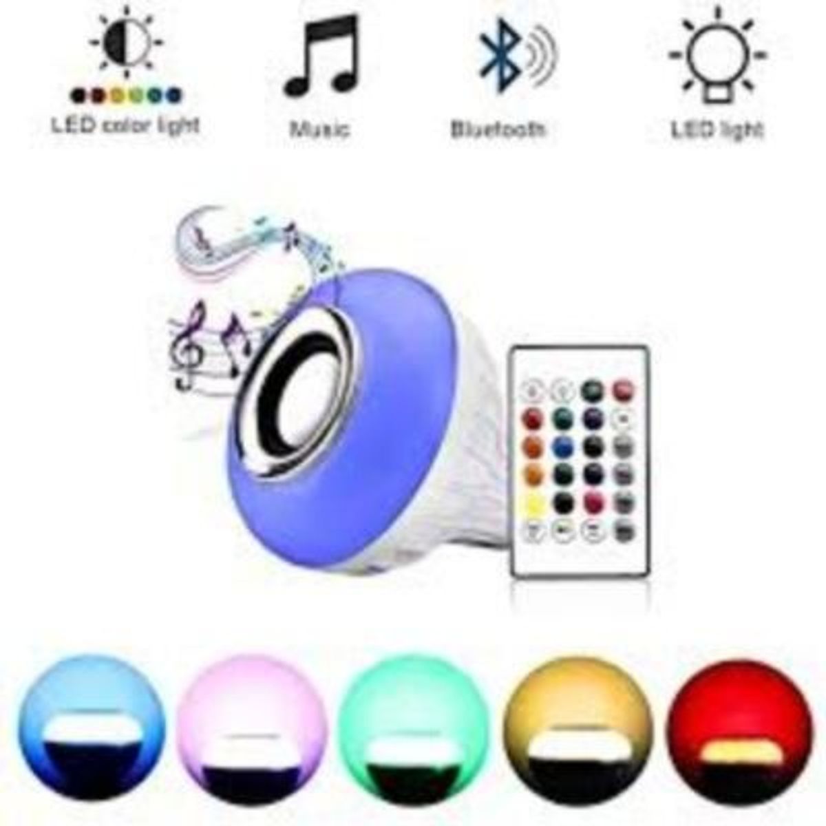 GENERICO - Foco Parlante Bluetooth Luces Multicolor