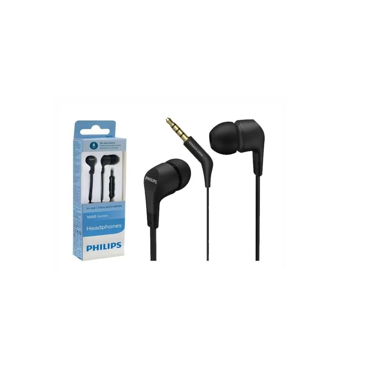 MOTOROLA - AUDÍFONOS PHILIPS IN-EAR TAE1105 CON MICRÓFONO NEGRO
