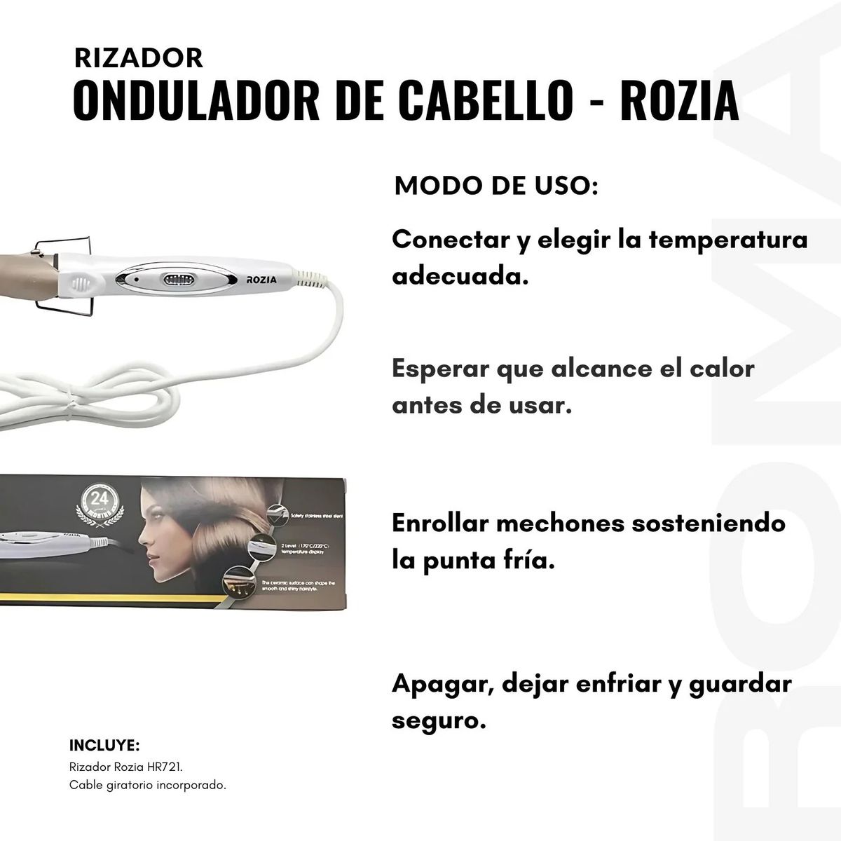 GENERICO - Rizador Ondulador Profesional de Cabello - Rozia HR-721