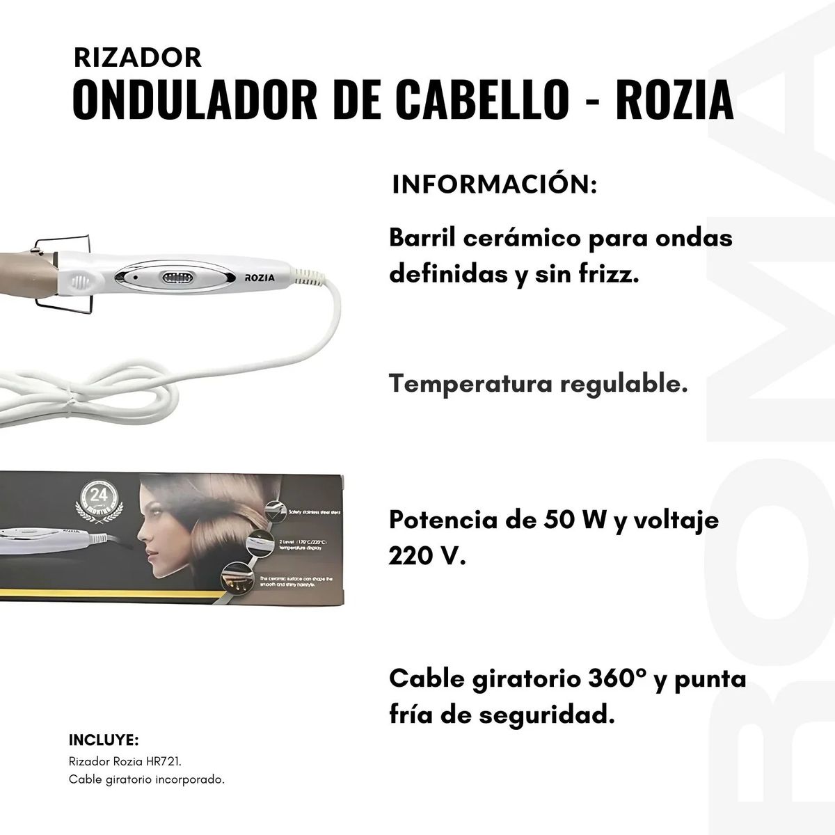 GENERICO - Rizador Ondulador Profesional de Cabello - Rozia HR-721