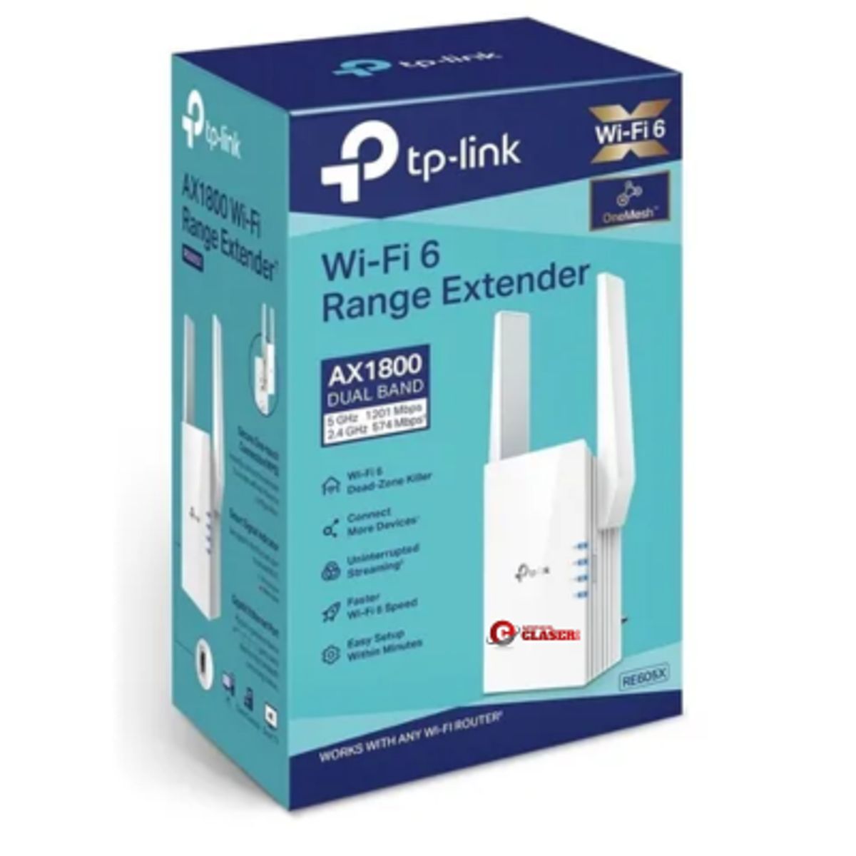 TP LINK - TP-LINK RE605X Repetidor de señal WiFi 6 AX1800 Doble Banda