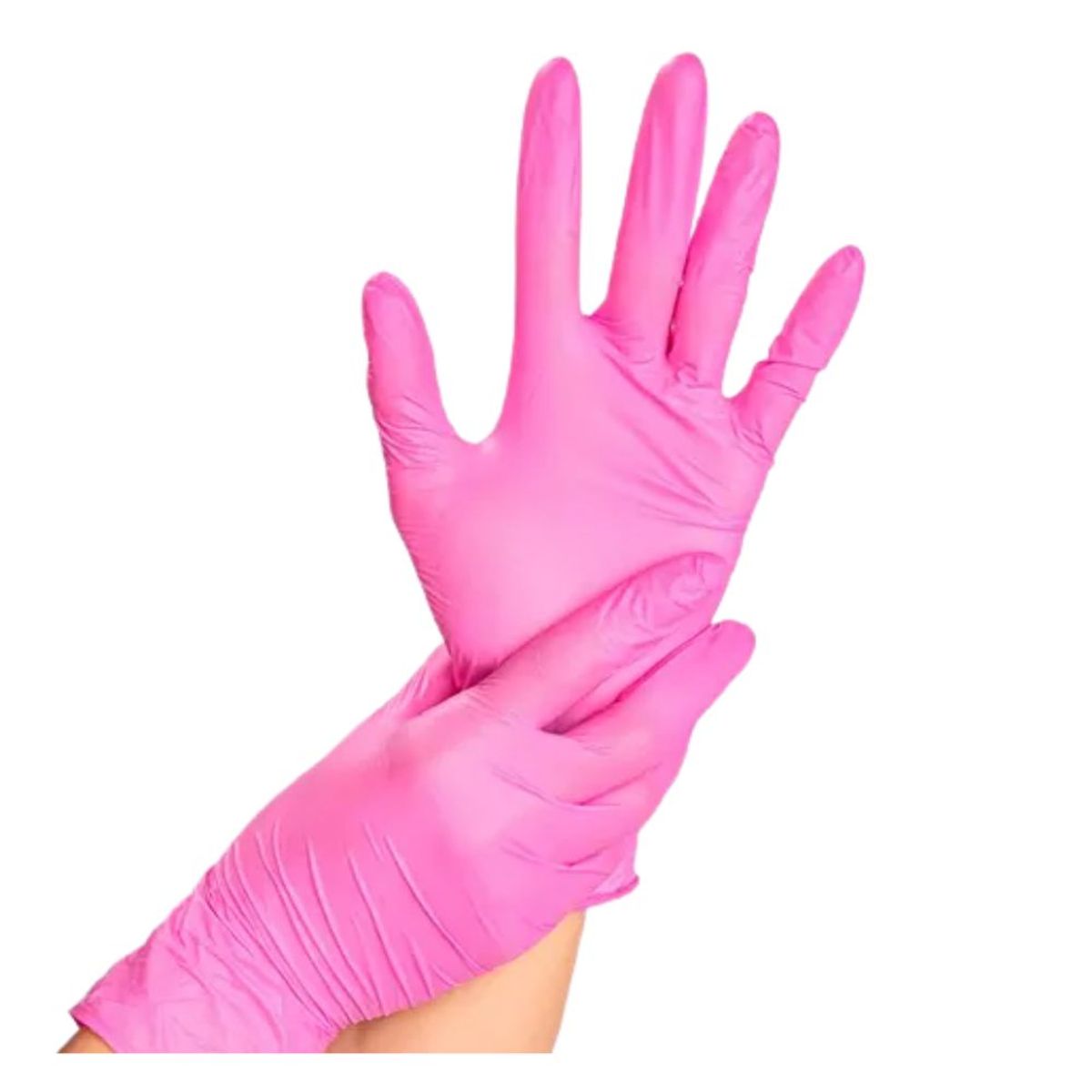 GENERICO - Guantes de Nitrilo Talla M Color Rosa - Caja x100 unidades
