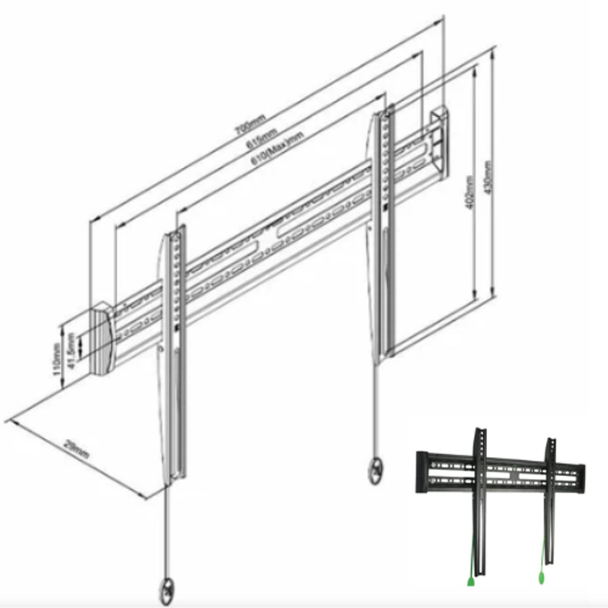 GENERICO - Rack Soporte Tv Lcd Led Smart 40 a 70 Pulgadas Base Fija C3F