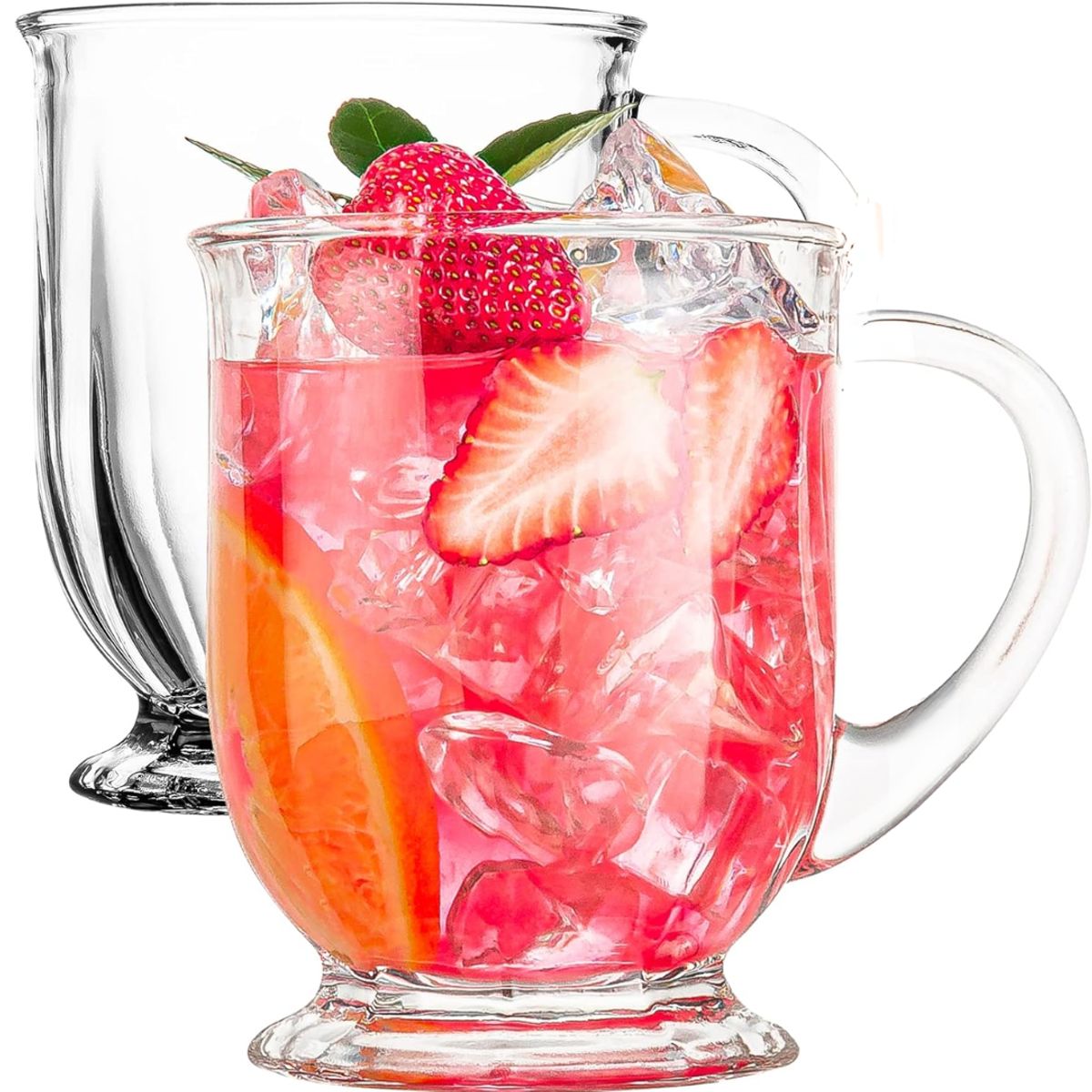 INSPIRA - Set x 6 tazas de vidrio para bebidas cafe cerveza 800ml