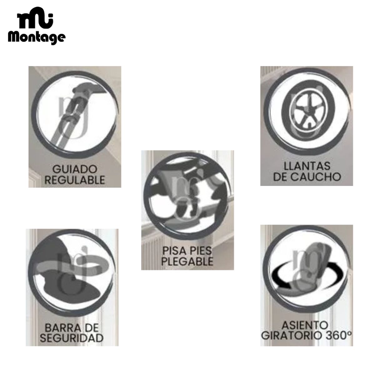 BABY - Triciclo 360° Giratorio Musical -MONTAGE PREMIUM- Negro