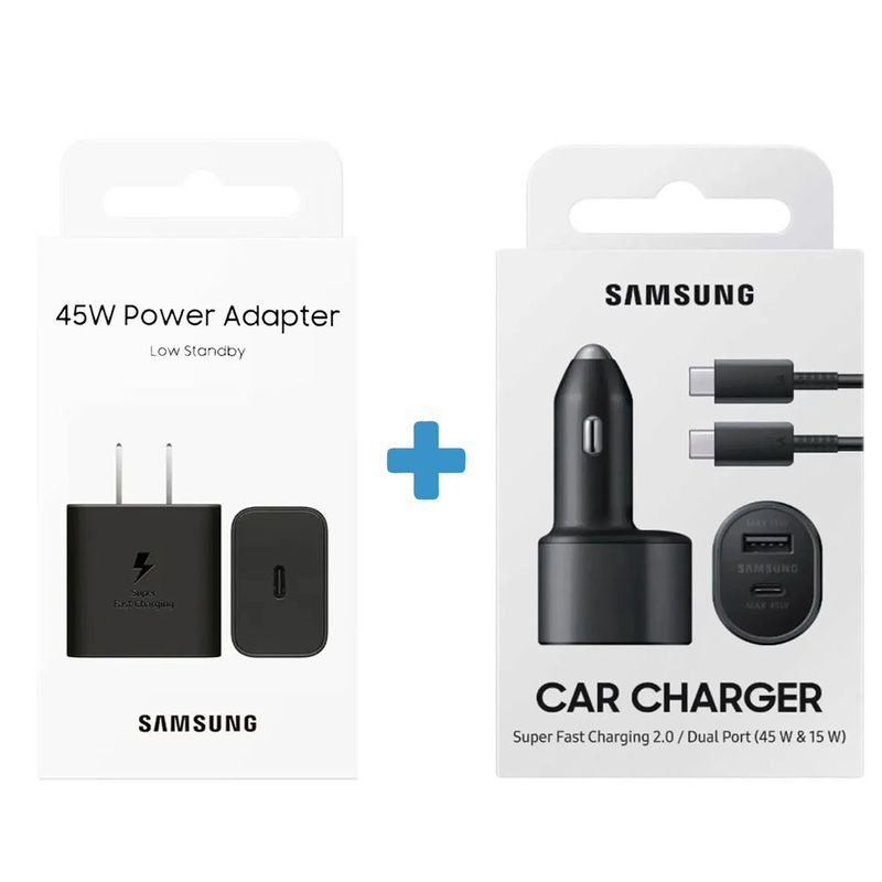 SAMSUNG - Adaptador Samsung 45w Para Note 20 Ultra + Cargador de Auto Dual 45W