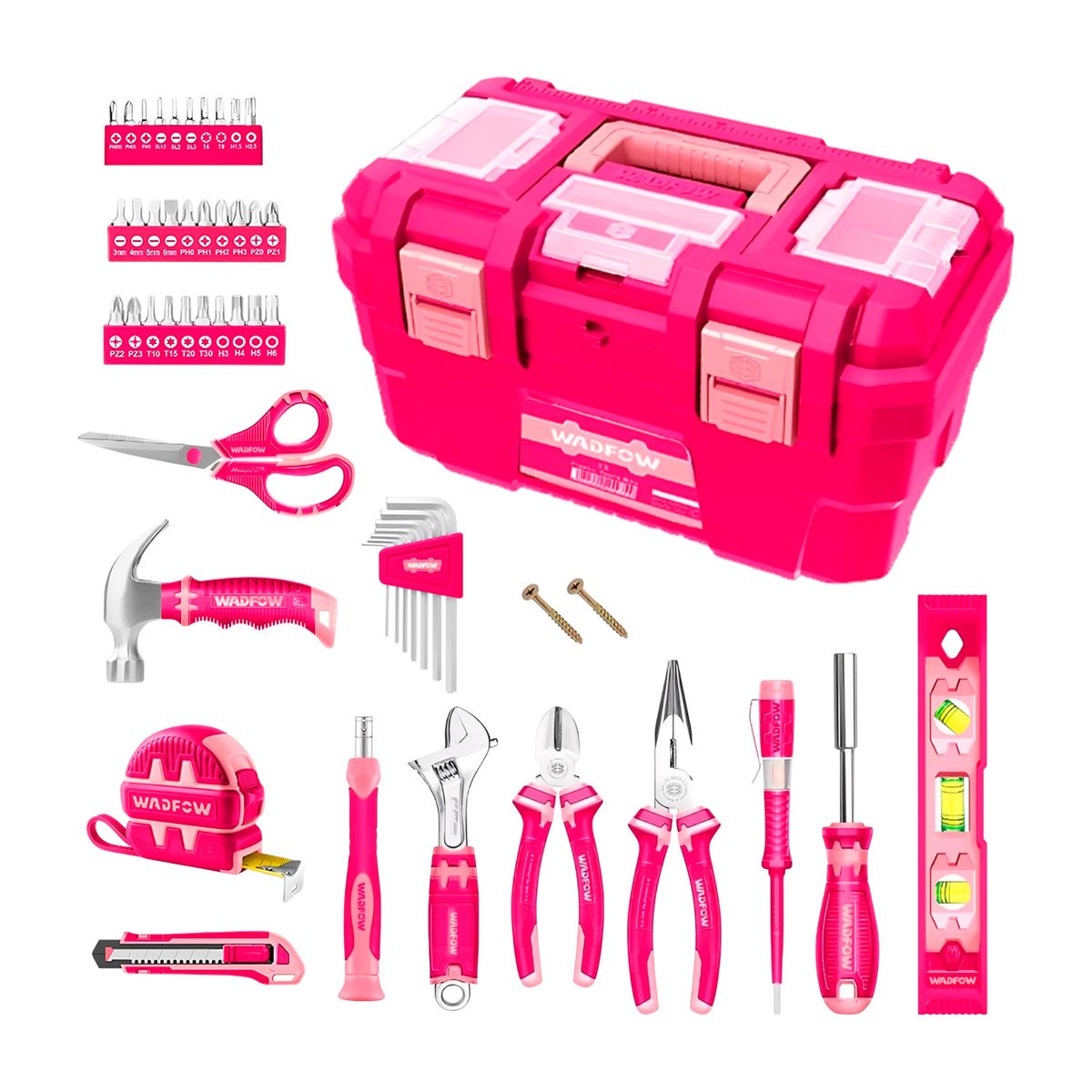 GENERICO - Caja De Herramientas Con Set 89 Piezas En Rosado - Whs3b89