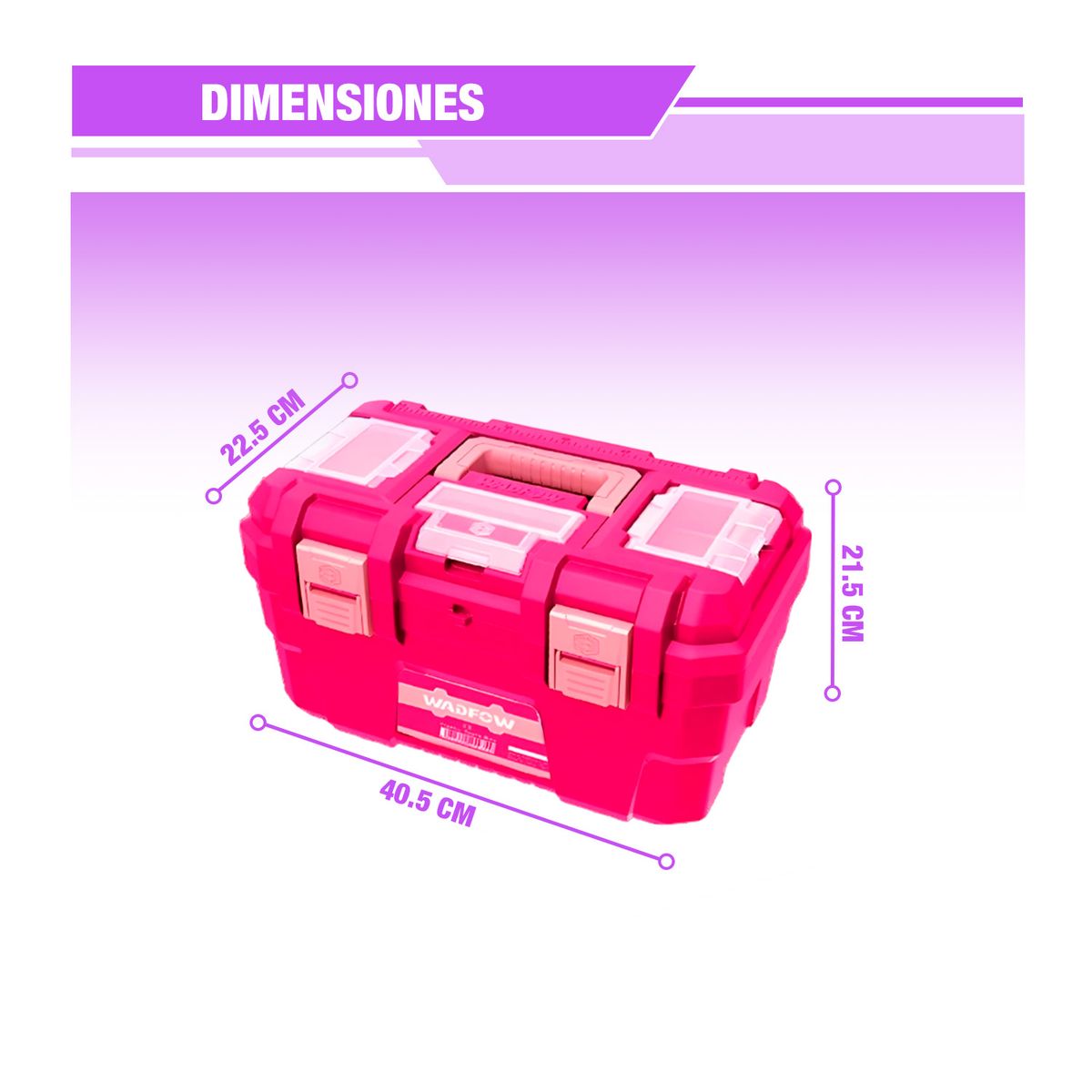 GENERICO - Caja De Herramientas Con Set 89 Piezas En Rosado - Whs3b89
