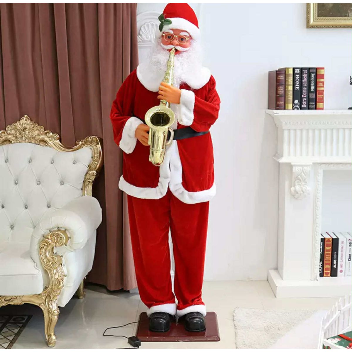 GENERICO - Papanoel Grande 180cm Navidad Musical y Movimiento Hogar Casa Negocio