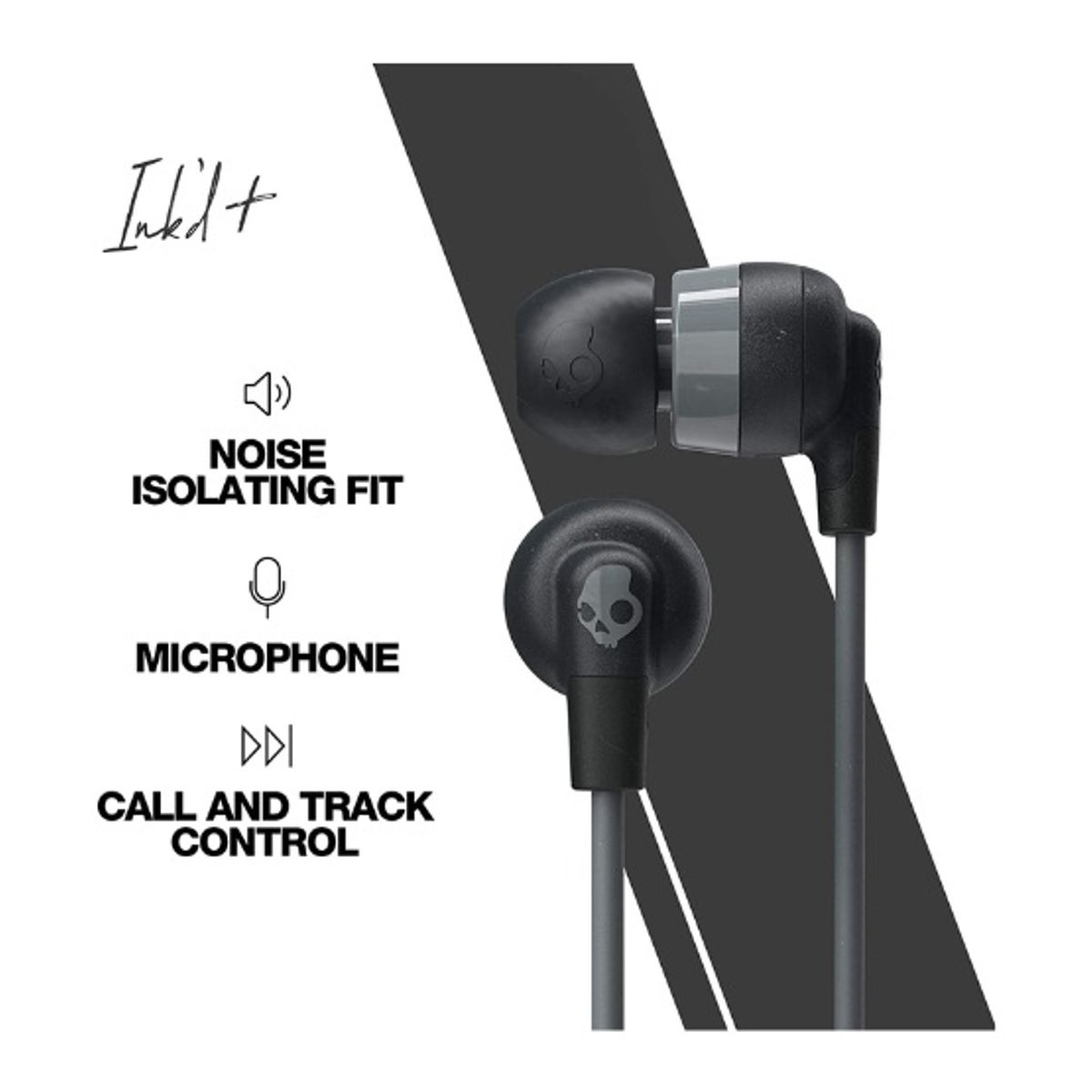SKULLCANDY - Skullcandy Audífonos Inkd+ In-Ear con Micrófono-Negro