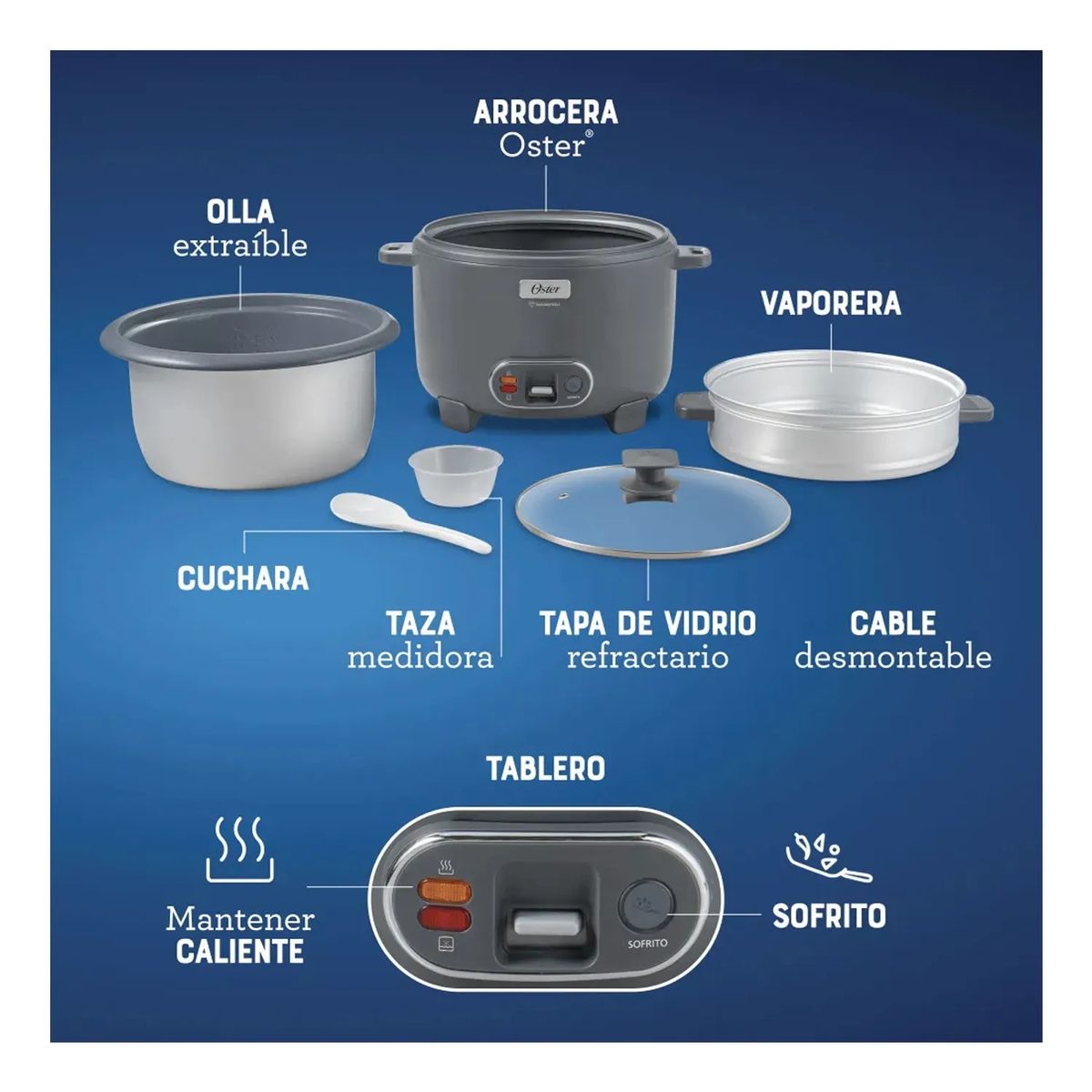 OSTER - Olla Arrocera  DiamondForce Oster Gris  CKSTRC15DFSKE