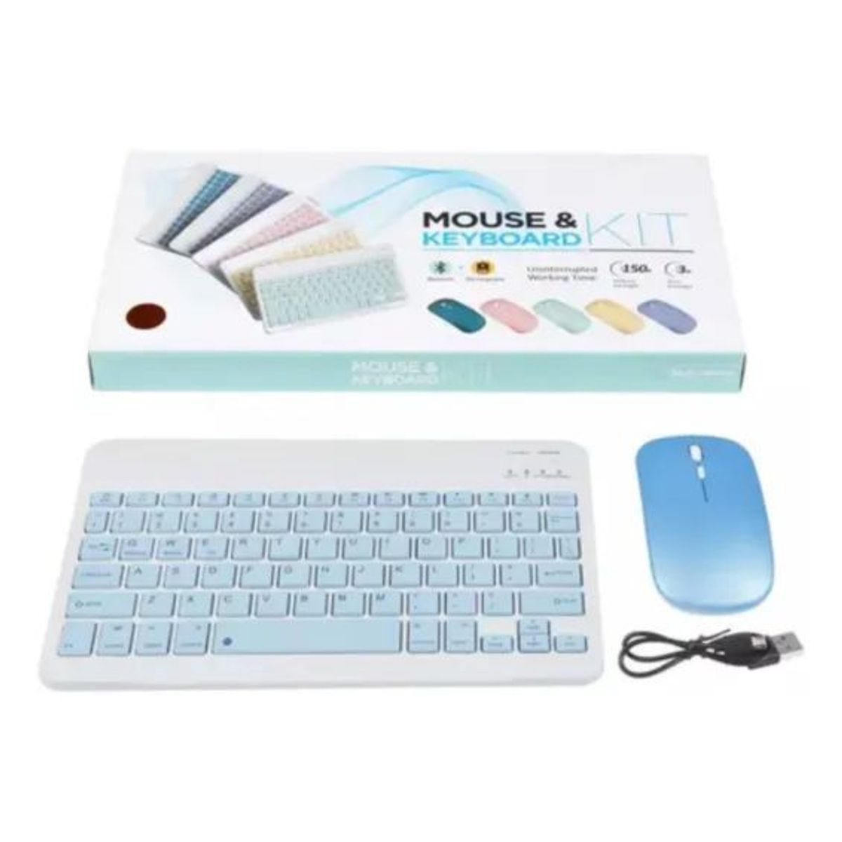 GENERICO - Teclado Y Mouse Bluetooth Celular Tablet TV Color Blanco