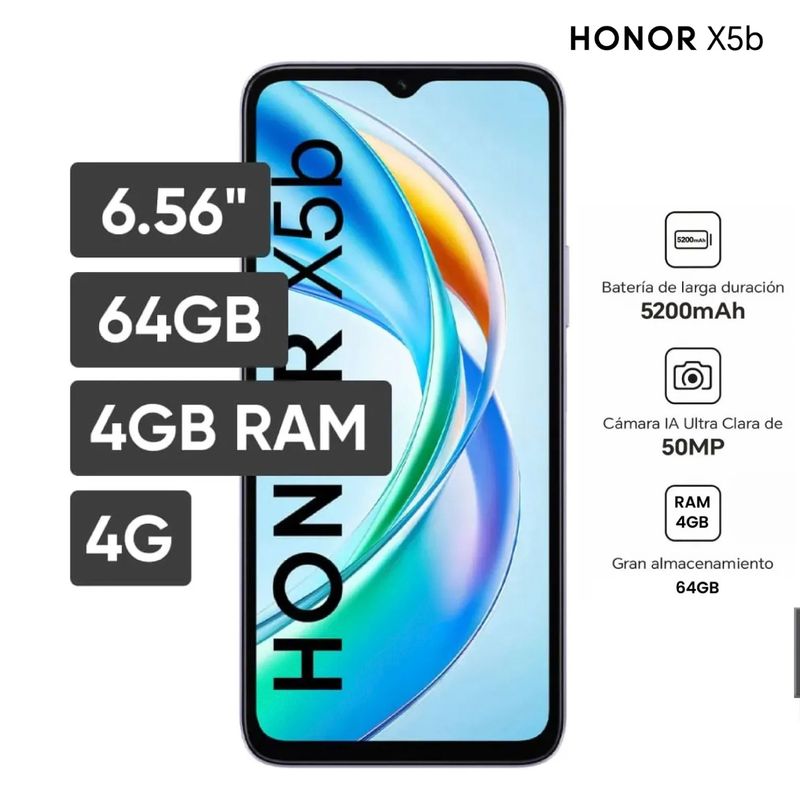 HONOR - Celular Honor X5B 65´ pulg - 4GB 64GB 50MP - Negro
