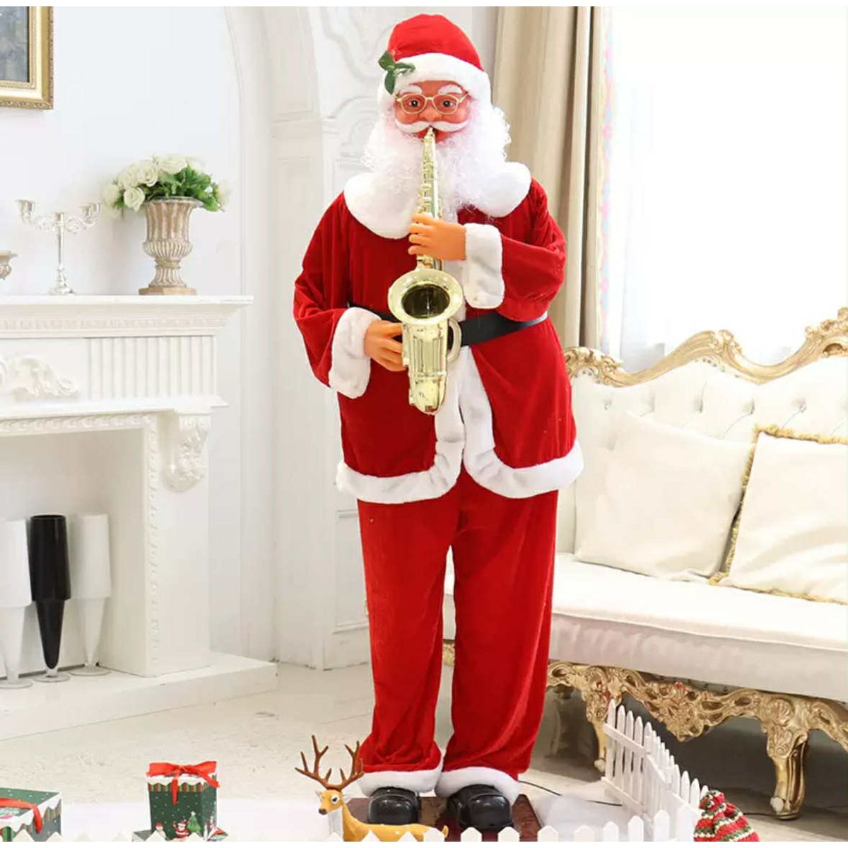 GENERICO - Papanoel Grande 180cm Navidad Musical y Movimiento Hogar Casa Negocio