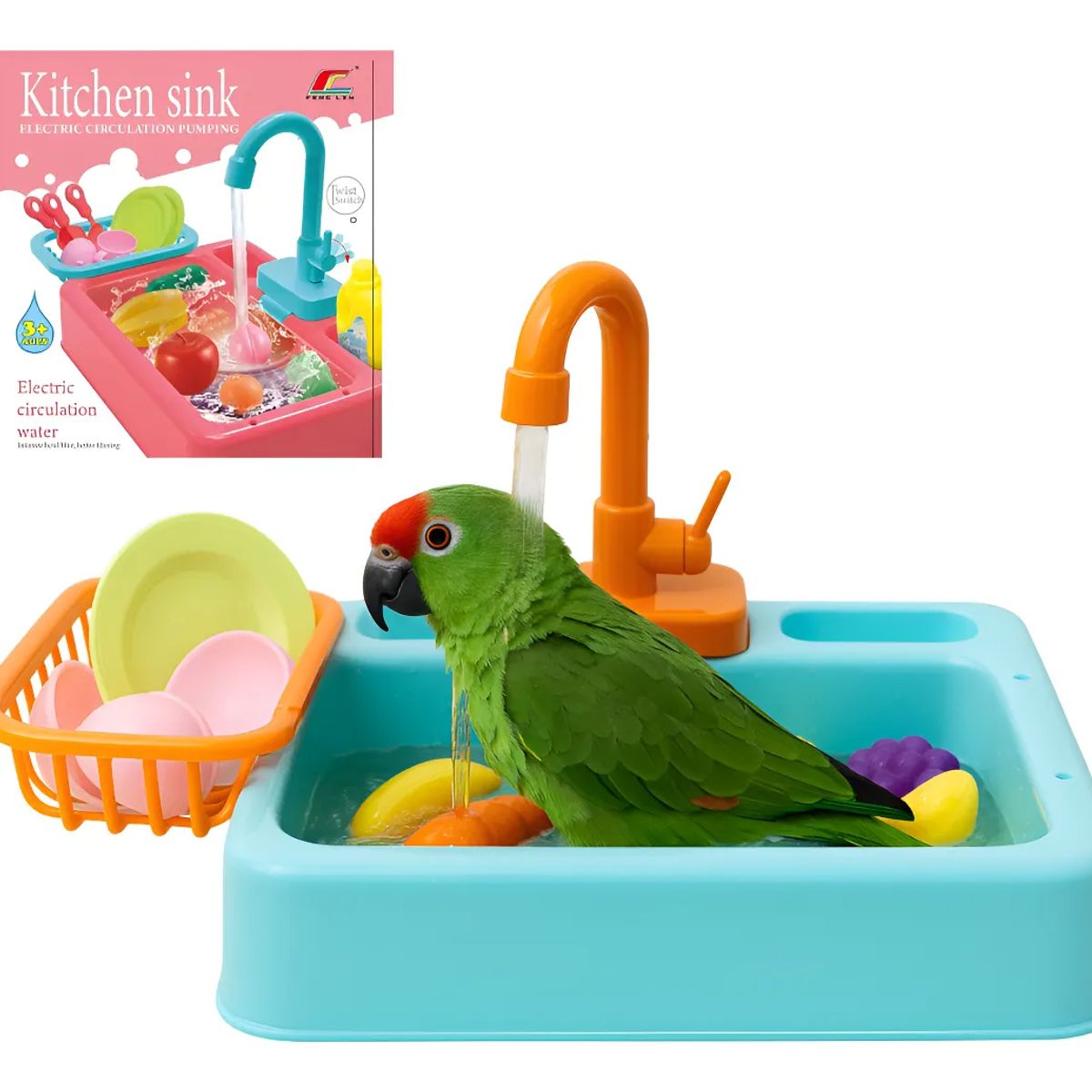 GENERICO - DUCHA BAÑERA INTERACTIVA PARA LORO AVES CANARIO RECIRCULANTE