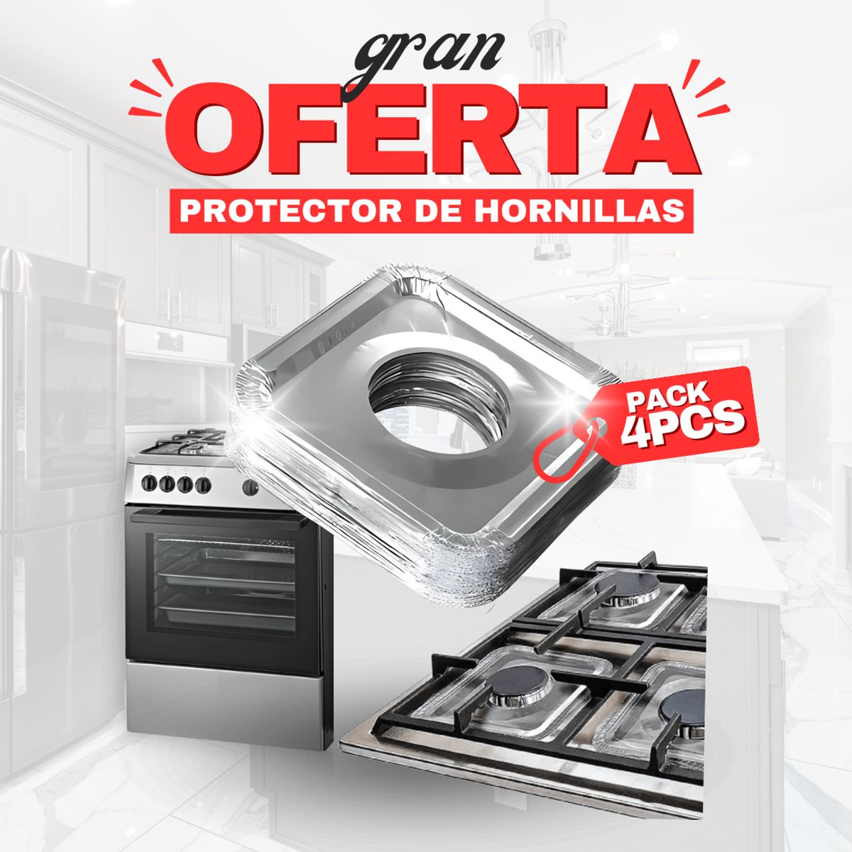 SM - PROTECTOR DE HORNILLAS DE ALUMINIO SETX4