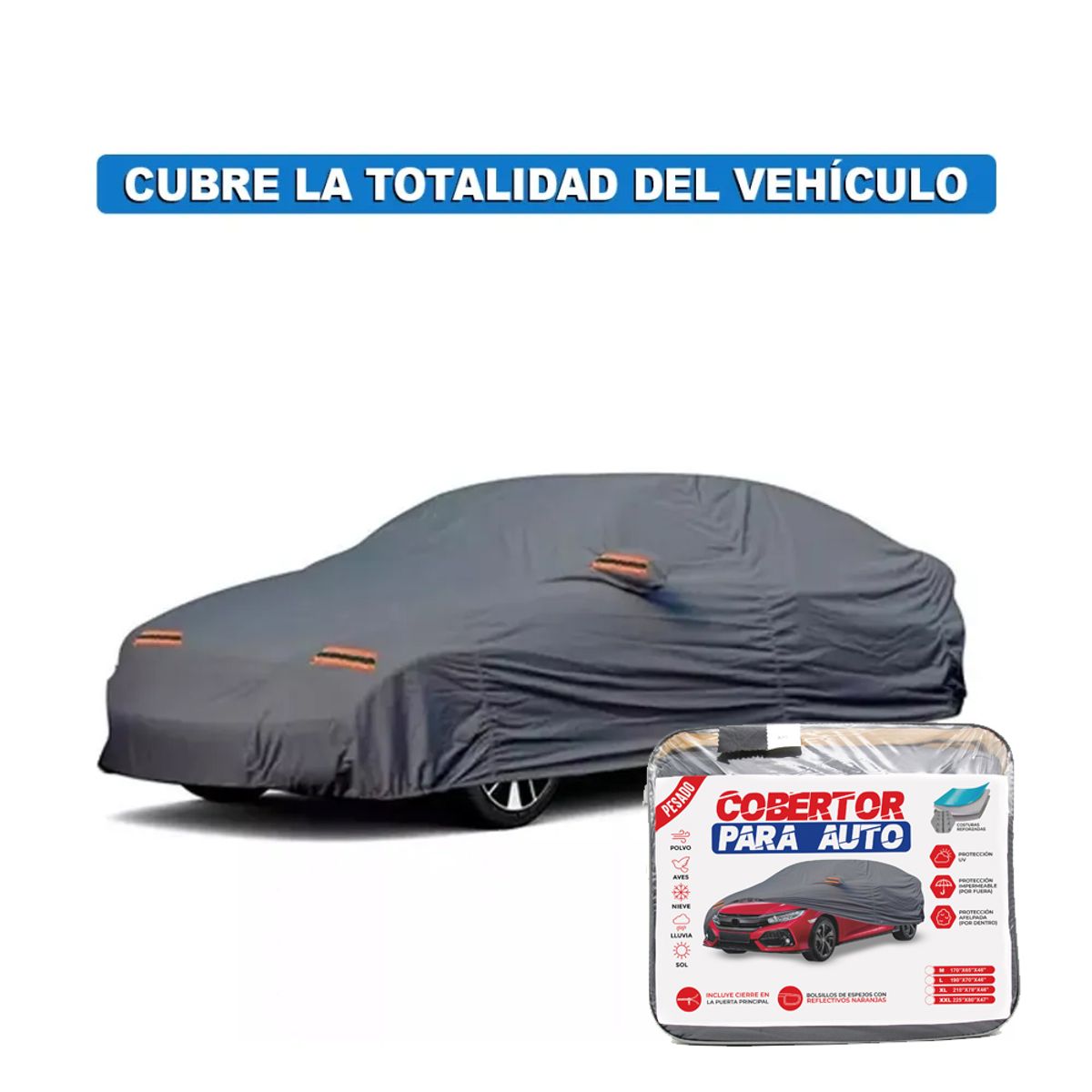 JET - Cobertor Auto L Acolchado Reflectivo 482×195×120 cm 1pcs