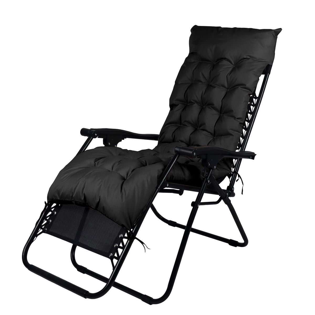 NOVAHUS - Reposera Plegable con Acolchado Negro