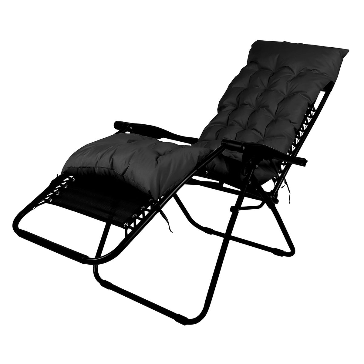 NOVAHUS - Reposera Plegable con Acolchado Negro