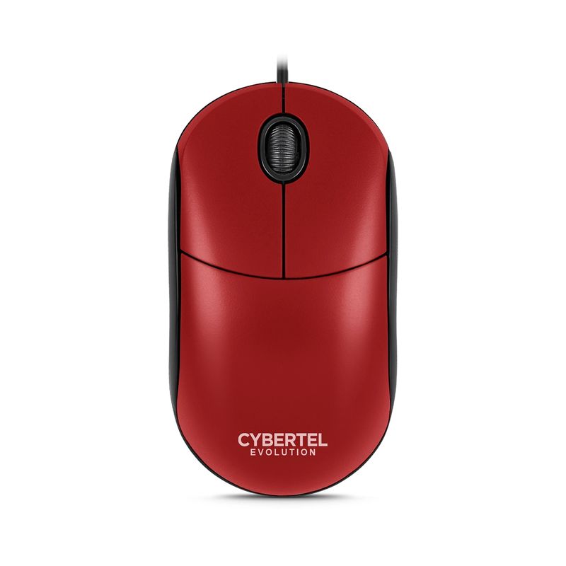 CYBERTEL - Mouse Oficina Alámbrico 1000DPI Rojo Cybertel Evolution CYB M234