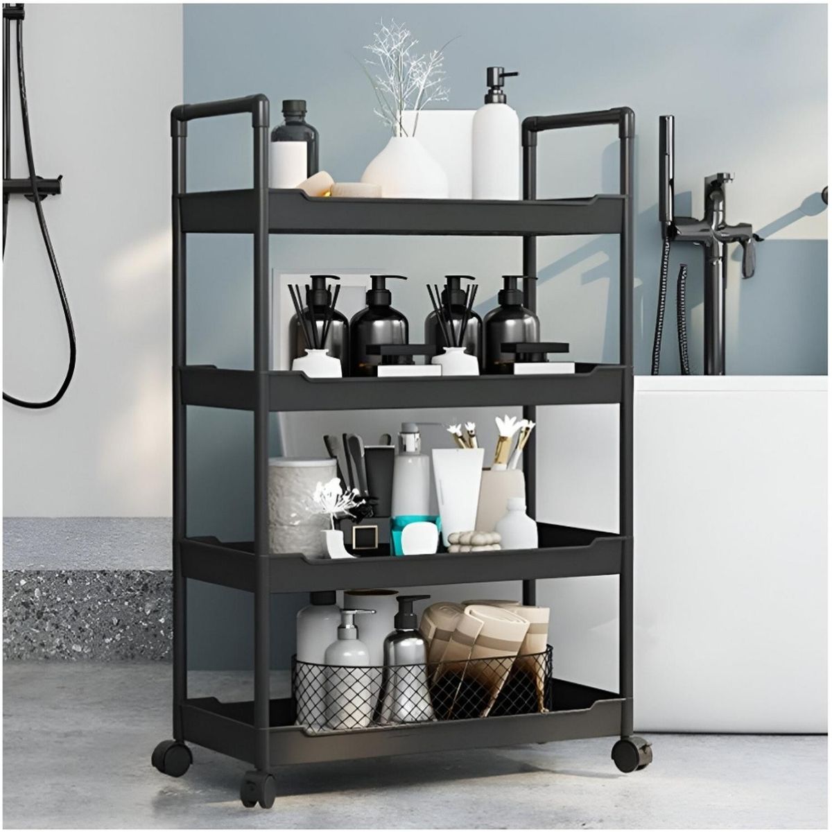 MINARI - Estante Carrito Organizador de Baño Maquillaje Cosméticos N ES4