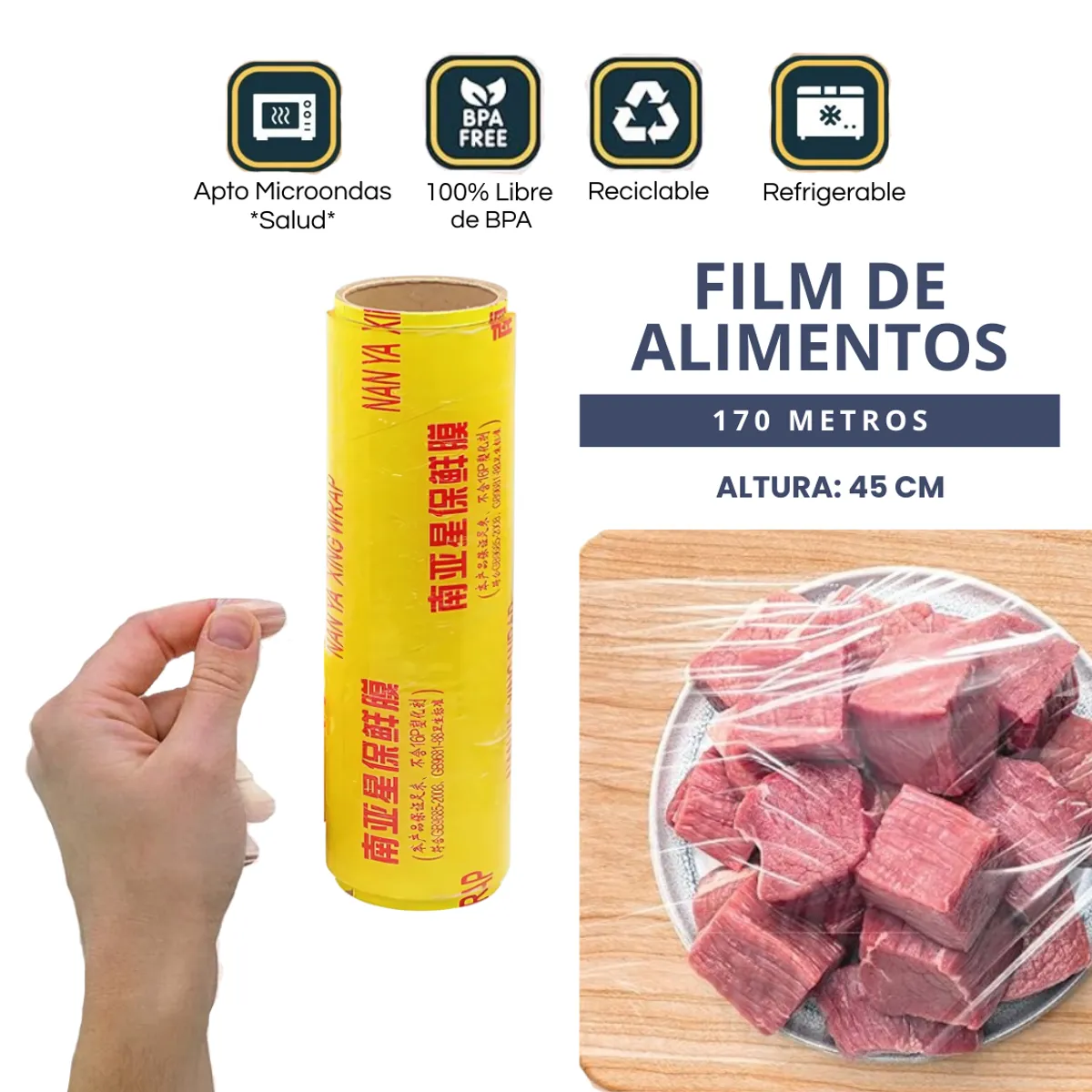 SM - ROLLO FILM DE ALIMENTO ALTURA 45 CM PESO 1.500KG