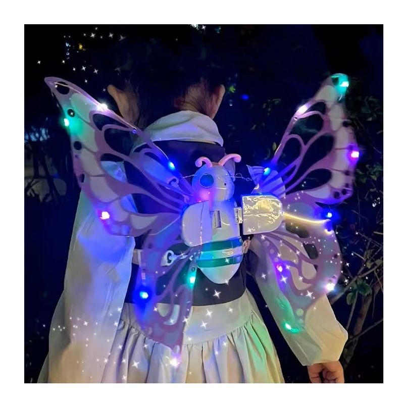 GENERICO - ALAS DE MARIPOSA CON MOVIMIENTO Y LUCES LED - ROSA