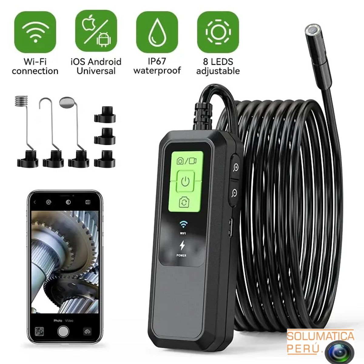 OEM - Camara Endoscopio Full HD - 10 Metros Con Leds - Wifi Para Celular