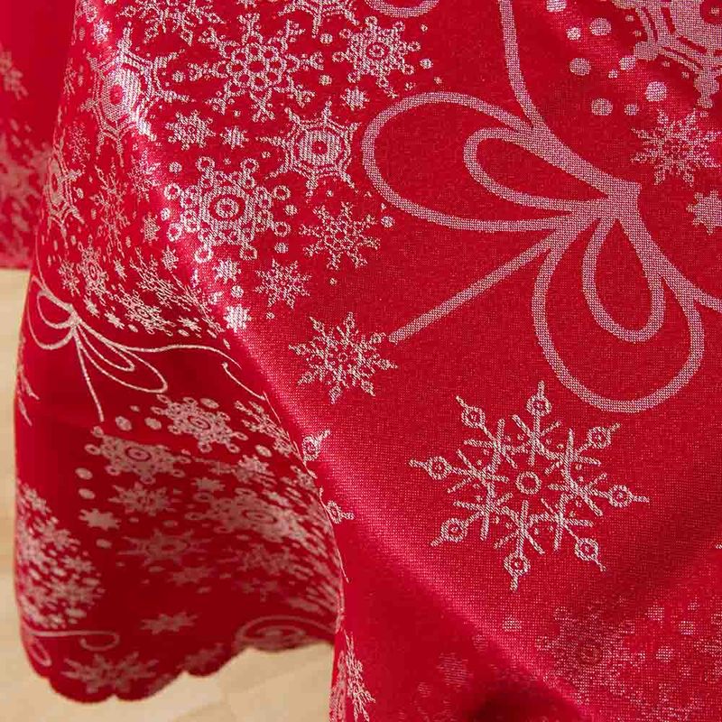 PANADECOR - Mantel Damasco Redondo De Polister Rojo