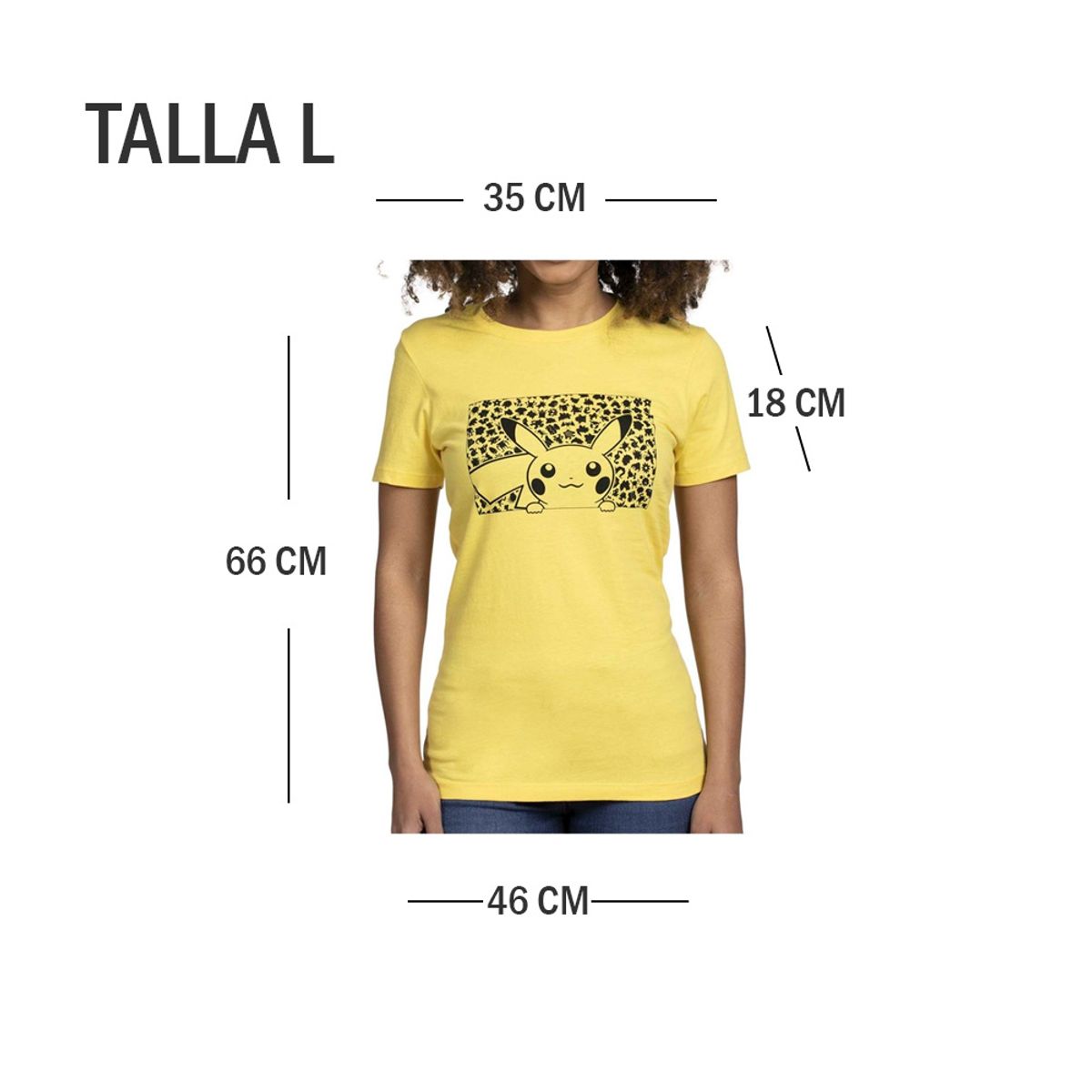 POKEMON - Pokemon Center Polo Pikachu Siluetas Amarillo Talla L