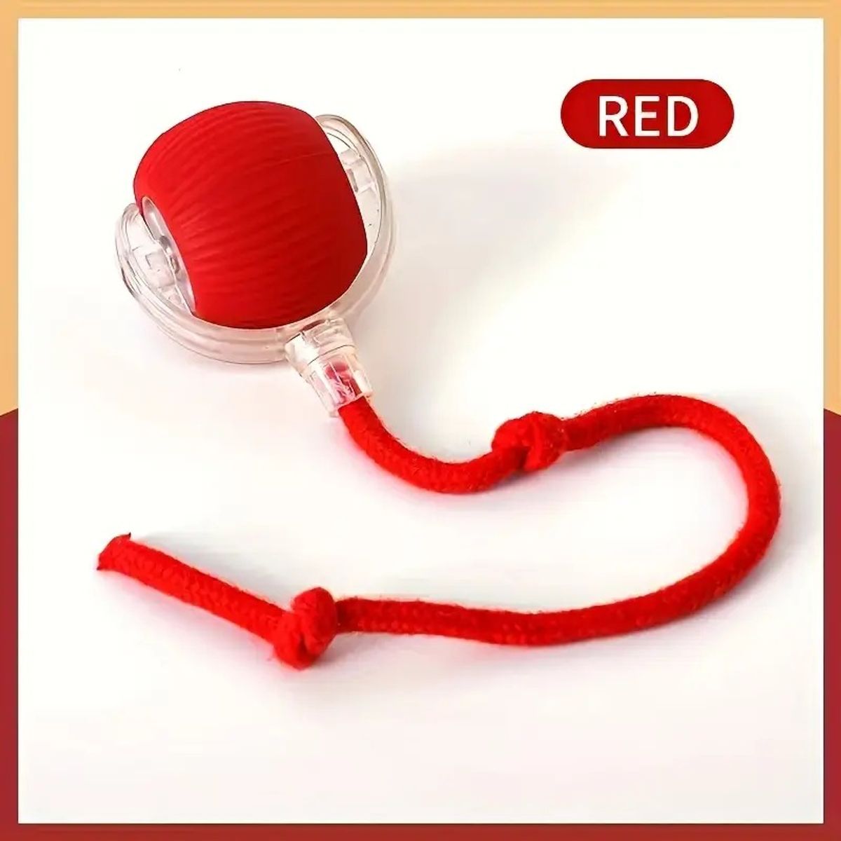GENERICO - PELOTA INTERACTIVA GUSANO PARA GATOS - ROJA