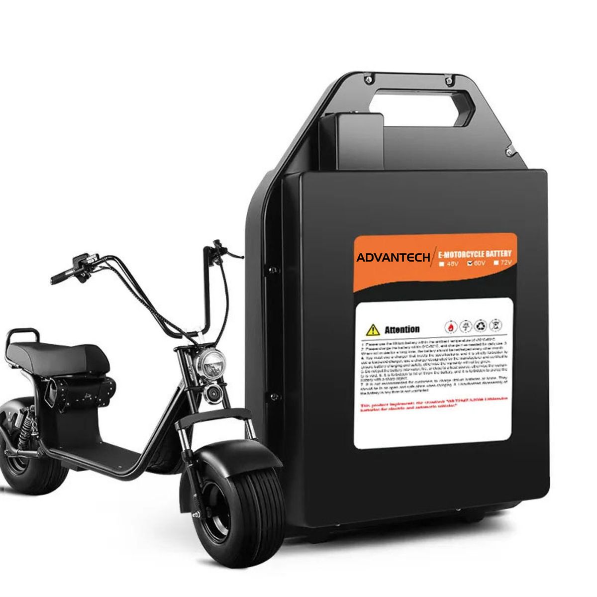 ADVANTECH - Batería Para Moto Eléctrica Citycoco 60V 20Ah Litio Maletín
