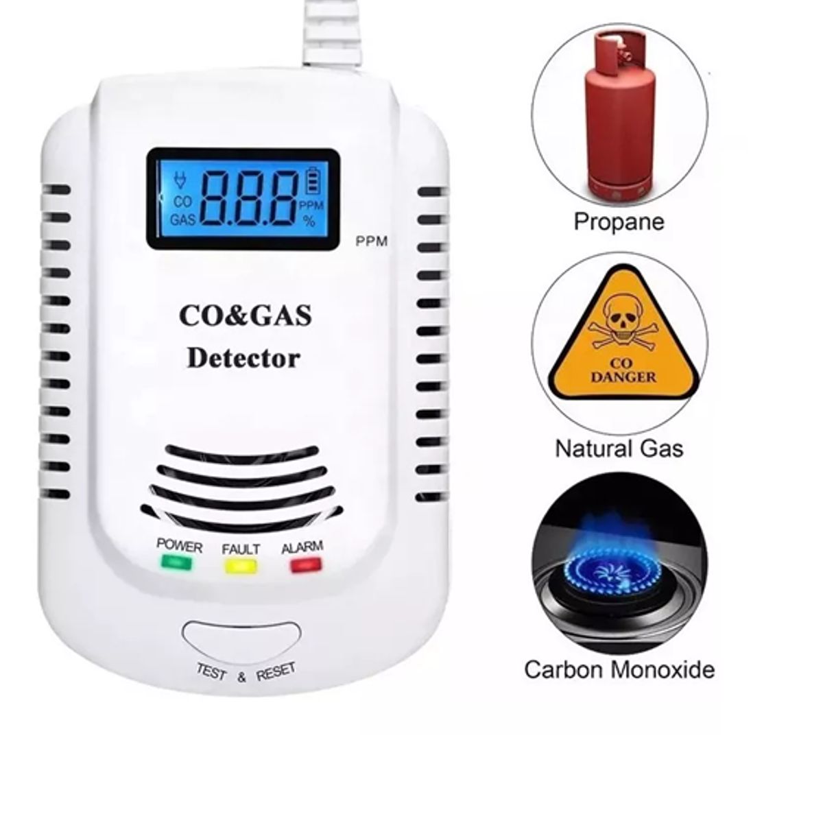 GENERICO - Detector Monóxido De Carbono Co Gases Combustible Display
