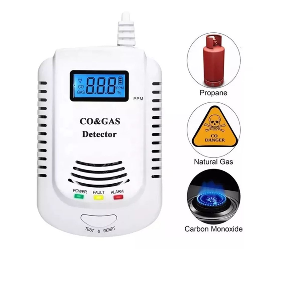 GENERICO - Detector Monóxido De Carbono Co Gases Combustible Display