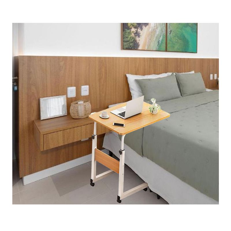 GENERICO - Mesa Escritorio Para Laptop Con Ruedas Portátil Ajustable Pino 1363