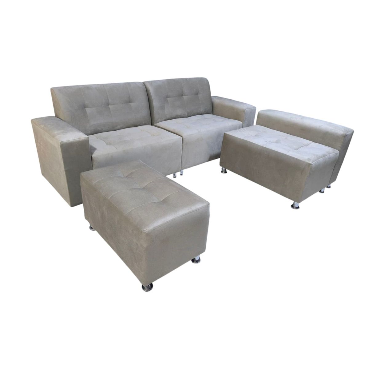 GENERICO - Sofa mueble seccional LONDRES COLOR beige oscuro + 3 COJINES DE REGALO