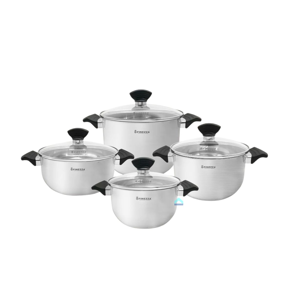 FINEZZA - Juego de ollas FINEZZA Acero Inoxidable FZ-1007TV-IN 8 Piezas