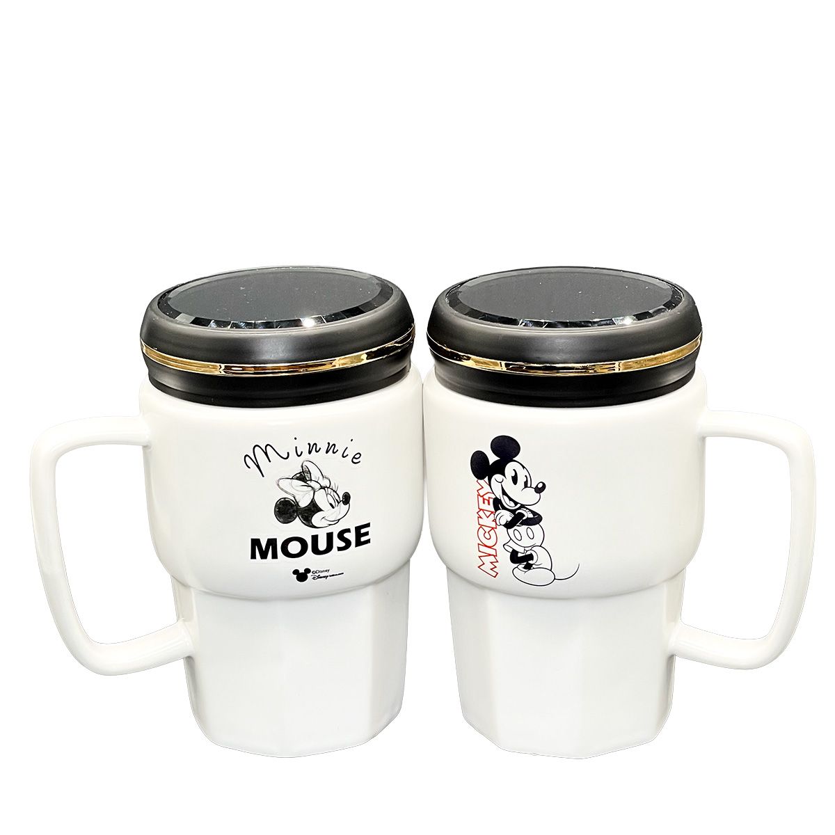 DISNEY CLASICOS - Set Mug Mickey y Minnie Colección Disney cTapa 400 ml 2 Pzas