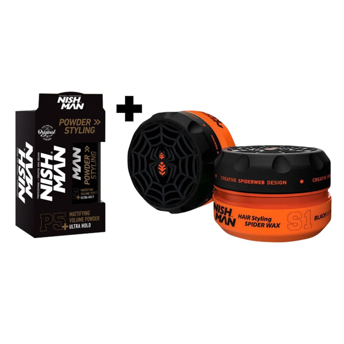 GENERICO - Pack Cera para Cabello Nishman Spider S1 y Polvo texturizador 20g