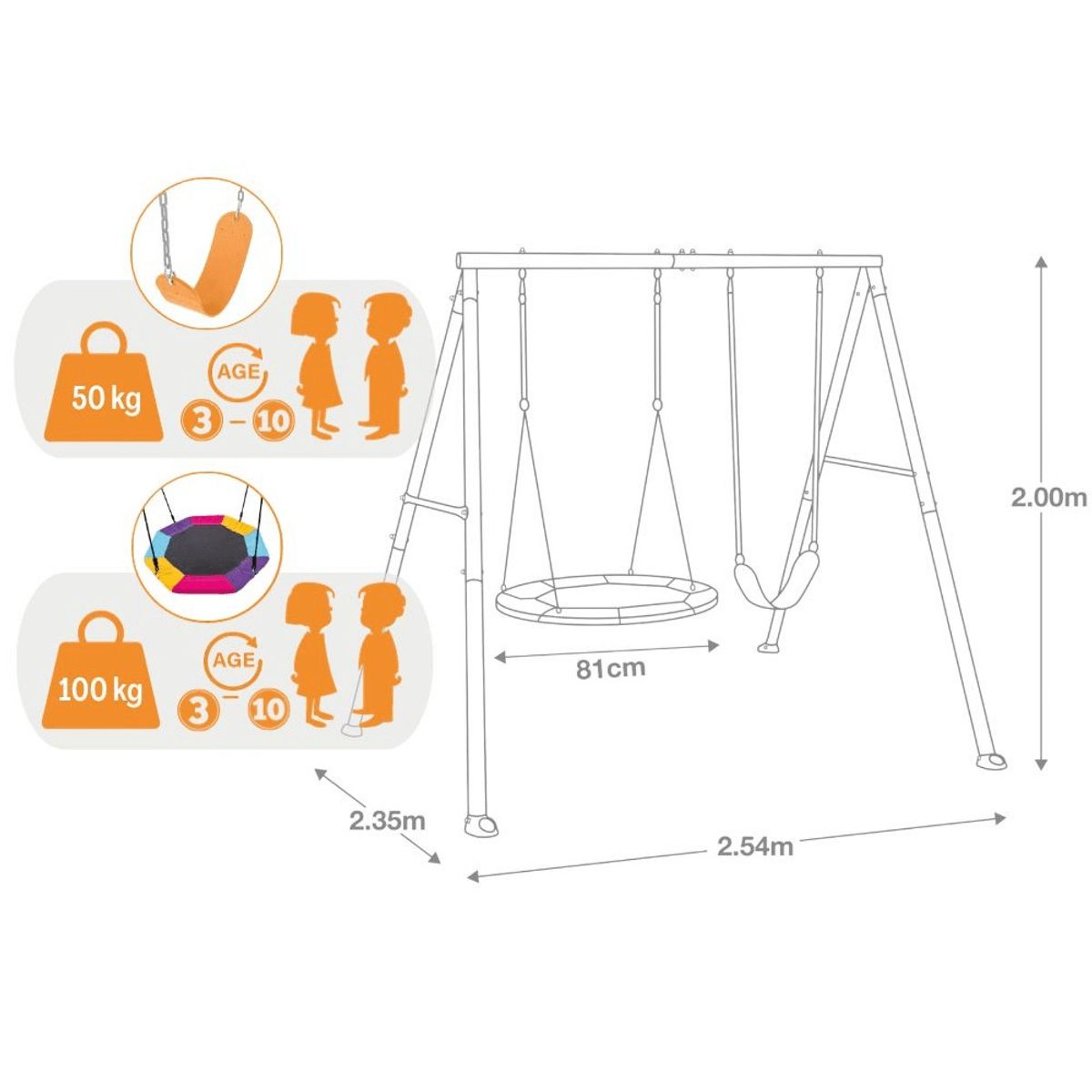 INTEX - Set Columpio de 2 Accesorios Intex  -  Azul