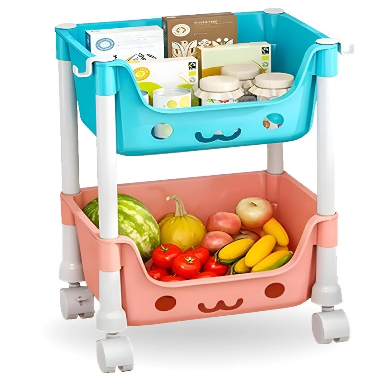 MINARI - Pack x3 Estante Carrito Organizador de 2 Niveles Multifuncional EM2