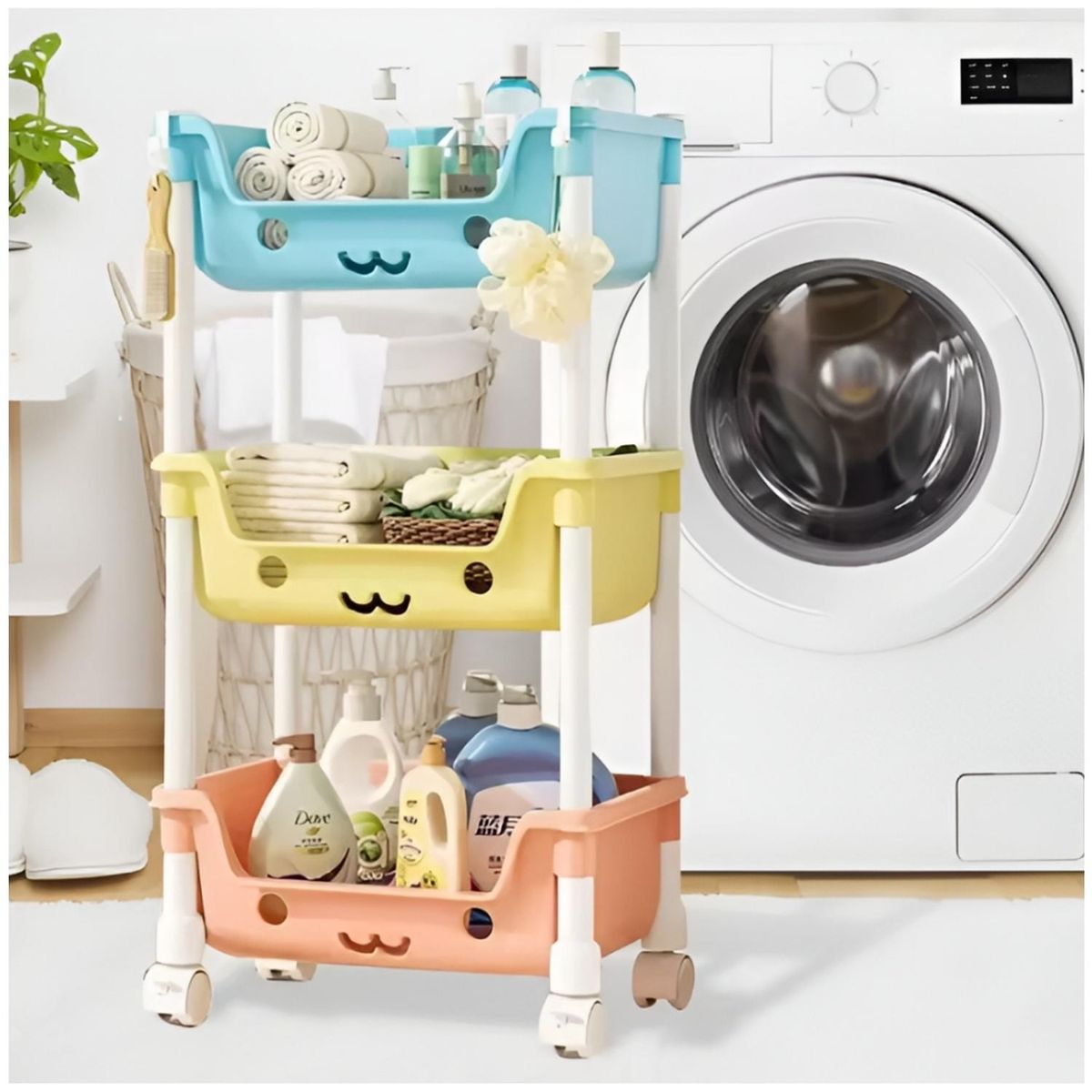 MINARI - Pack x3 Estante Carrito Organizador de 3 Niveles Multifuncional EM3