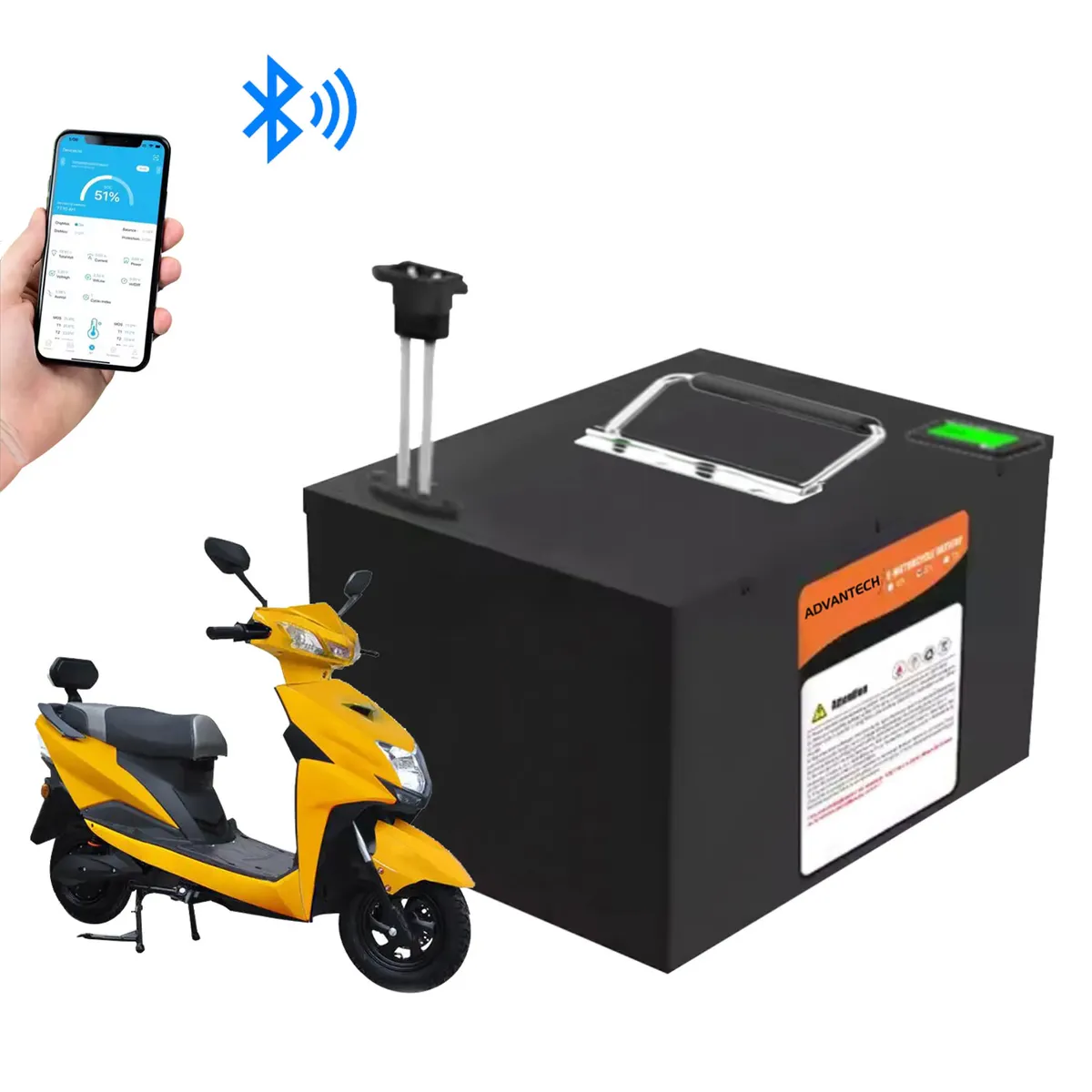 ADVANTECH - Batería Para Moto Eléctrica 48V 20Ah Litio Bluetooth Lcd Hzt