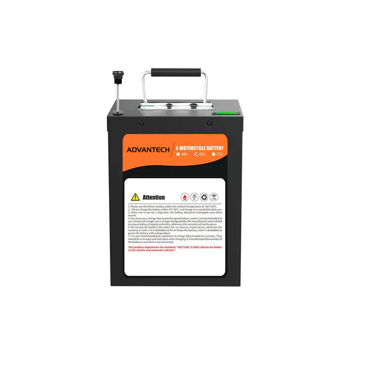 ADVANTECH - Batería Para Moto Eléctrica 48V 20Ah Litio Bluetooth Lcd Vtc
