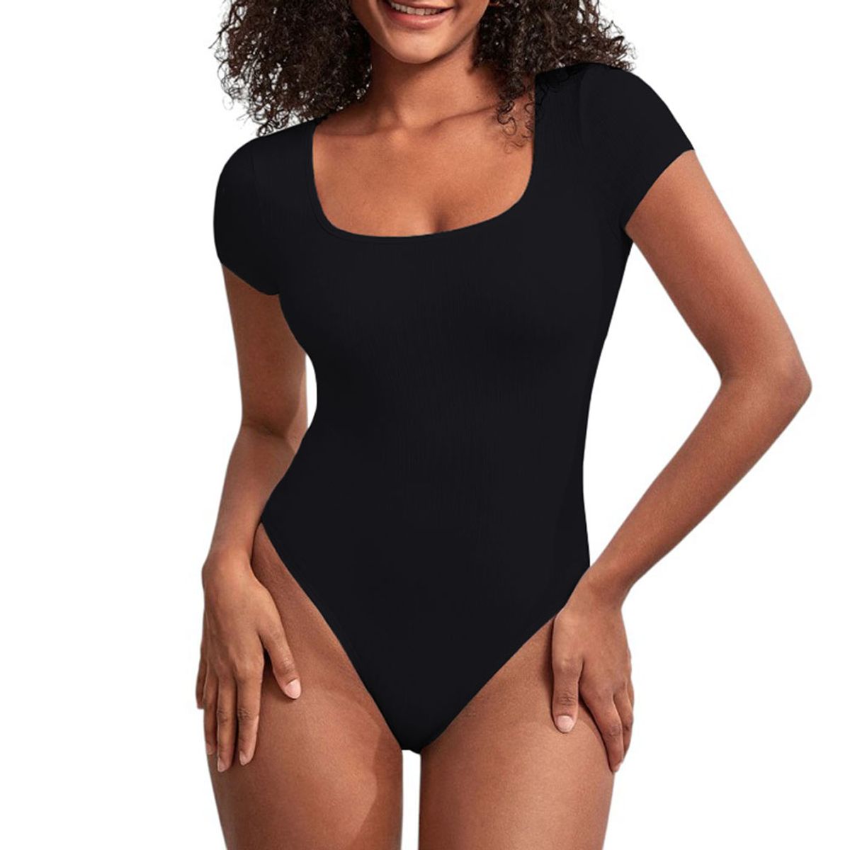 GENERICO - Body Manga Corta Anasotluc-17 Rib Color Negro