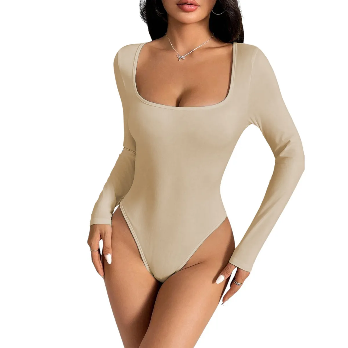 GENERICO - Body Manga Larga Anasotluc-17 Rib Color Beige